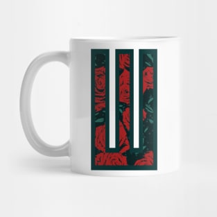 Modern Rose Floral Initial Name Alphabet - Letter W Mug